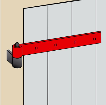 Penture droite fer plat noir cataphorèse 40x5x600mm trou carré 6,5mm diamètre 14mm - TORBEL - 114J604