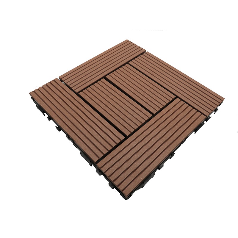 Dalle de terrasse bois composite Classic 30 x 30 cm - Coloris - Terre cuite, Epaisseur - 25mm, Largeur - 30 cm, Longueur - 30 cm, Surface couverte en m² - 0.091  par dalle soit 11 dalles pour 1