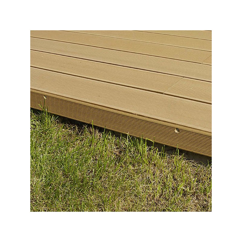 Plinthe finition terrasse bois composite - Coloris - Beige clair, Epaisseur - 1cm, Largeur - 5.5 cm, Longueur - 200 cm, Surface couverte en m² - 4