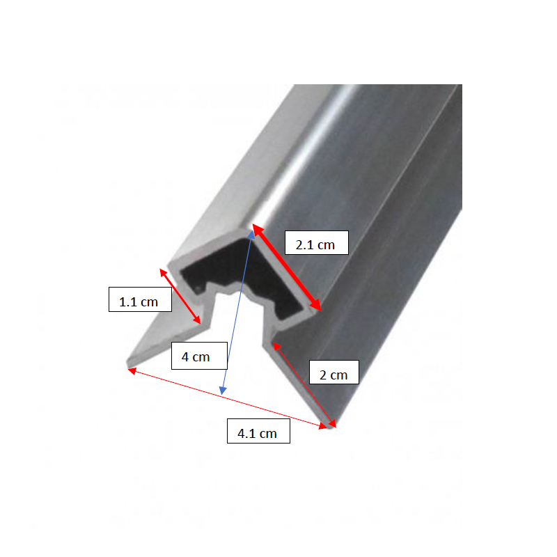 Profil d'angle alu extérieur pour bardage - Coloris - Aluminium brut, Epaisseur - 4cm, Largeur - 4.3 cm, Longueur - 270 cm