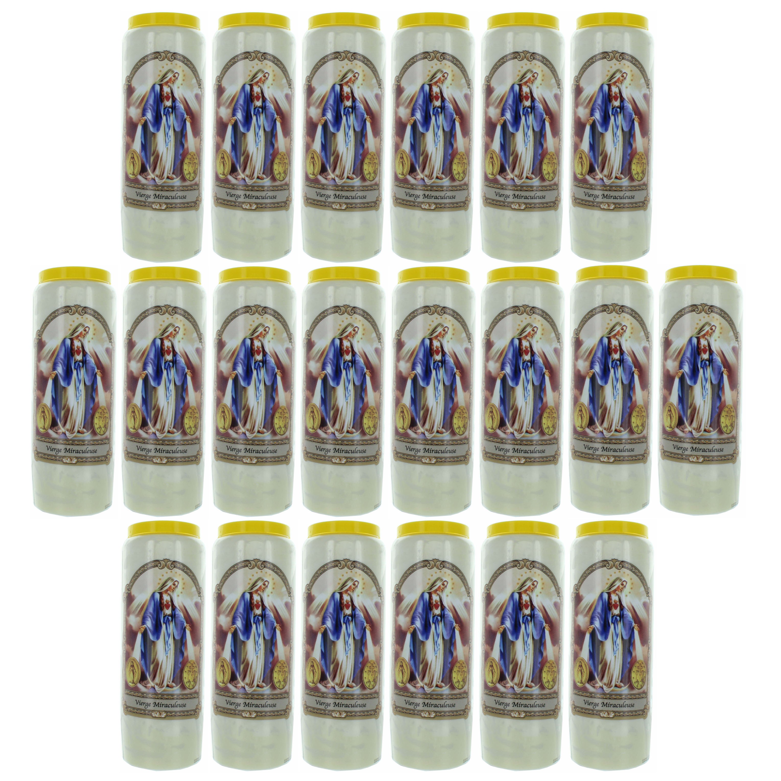 Lot de 20 Bougies Neuvaine de la Vierge Miraculeuse 17,5cm