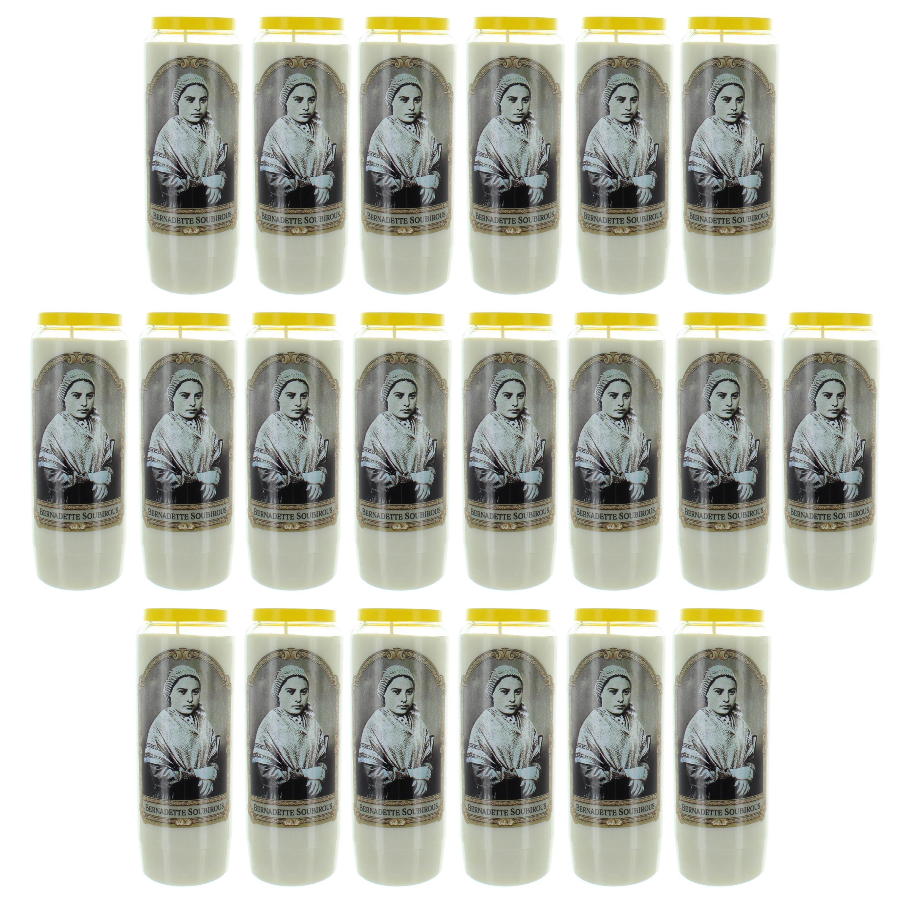 Lot de 20 Bougies Neuvaine de Sainte Bernadette 17,5cm