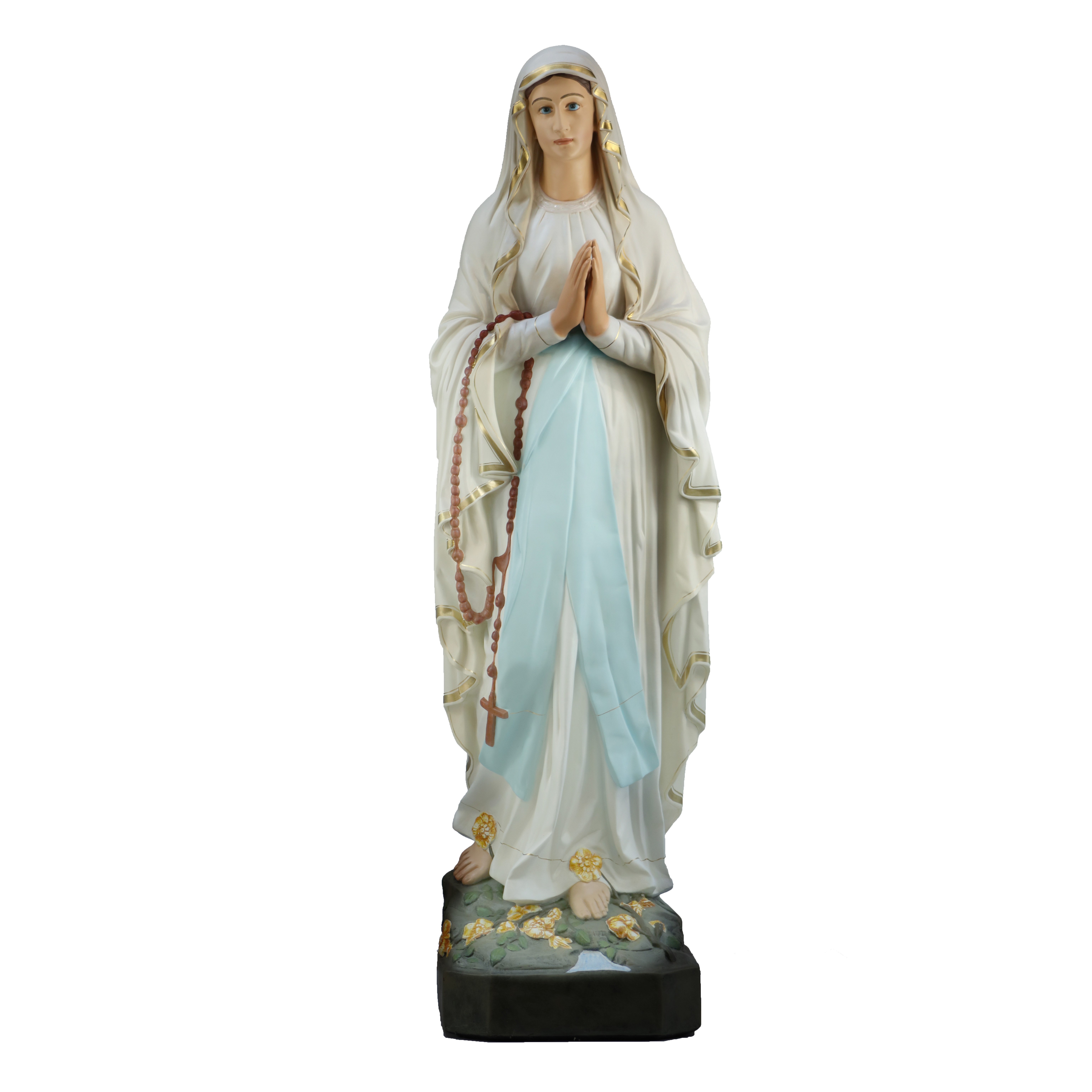 Statue Notre Dame de Lourdes de 160cm décorée en Résine