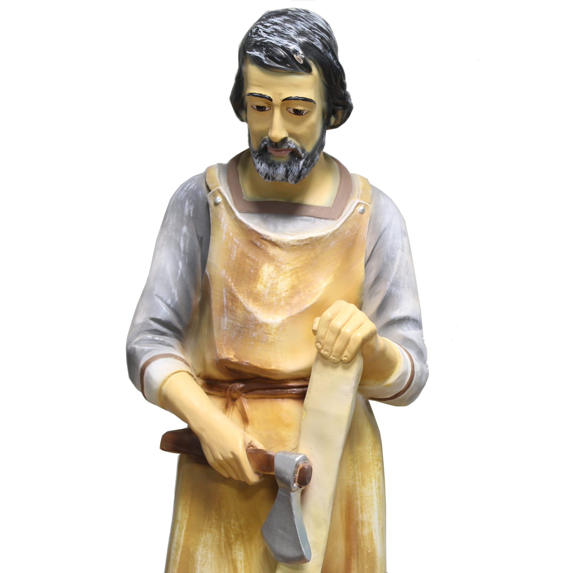 Statue de Saint Joseph charpentier grande taille en résine 80cm