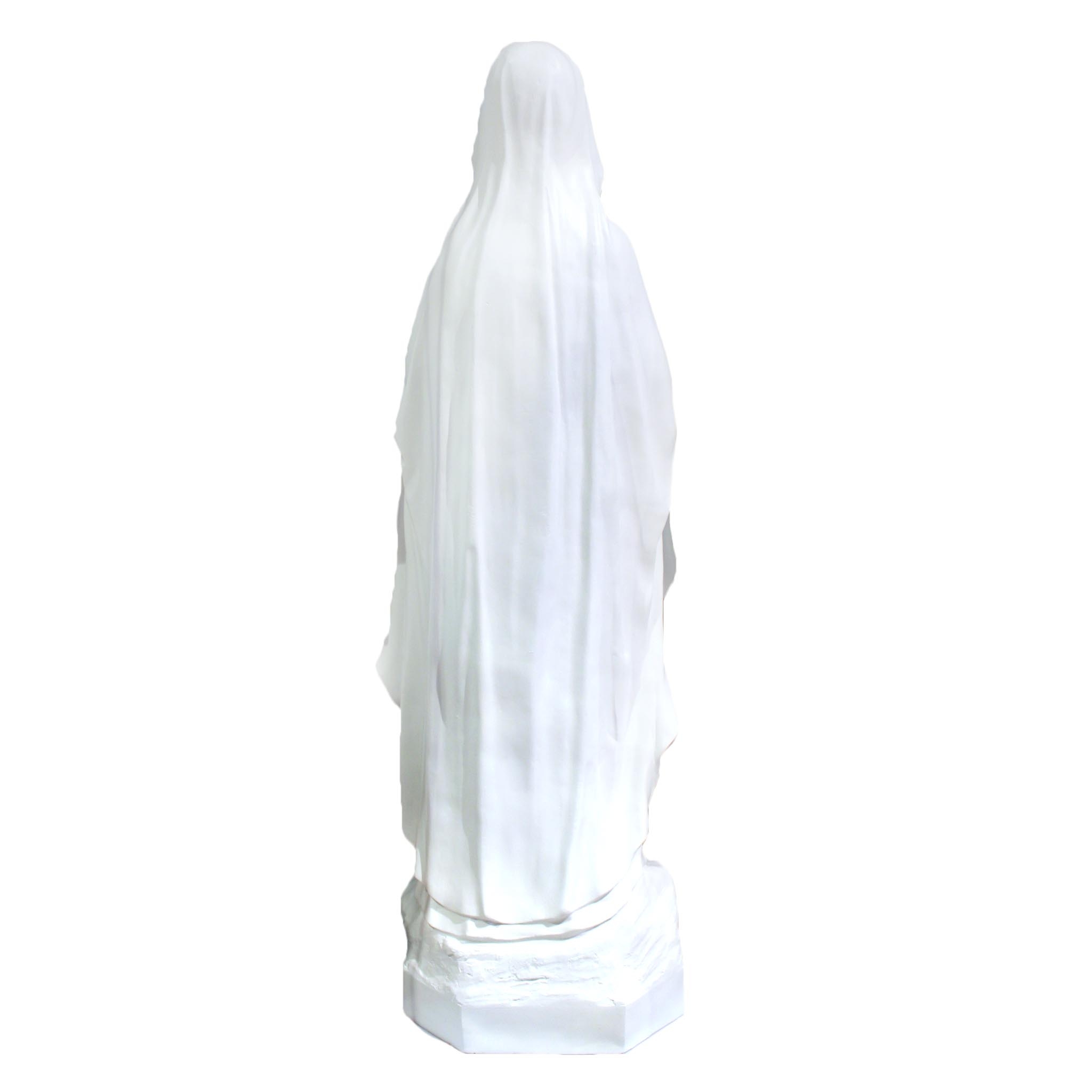 Statue Notre Dame de Lourdes blanche et bleue en résine 130 cm