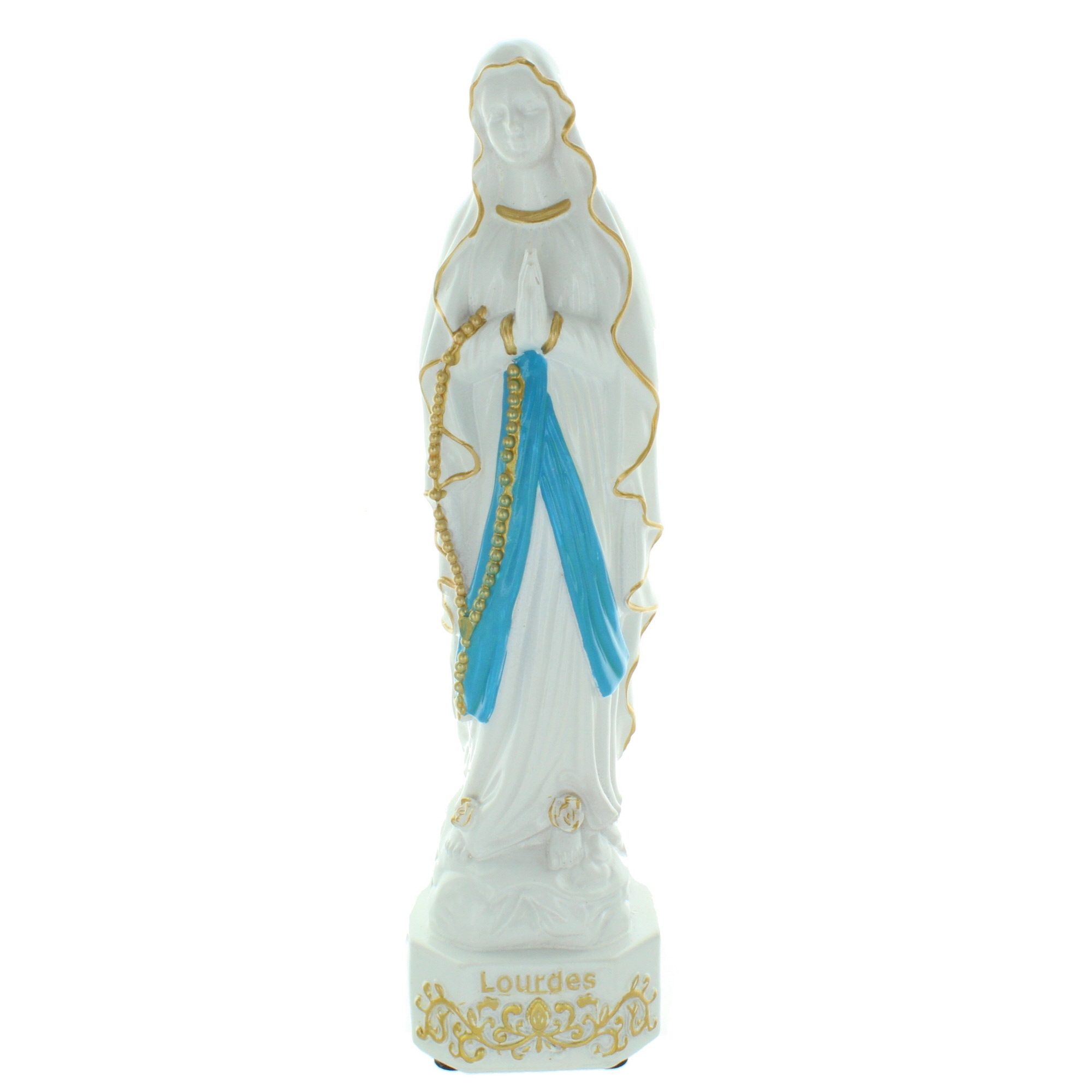 Statue de la Vierge Marie lumineuse à pile en résine 31cm