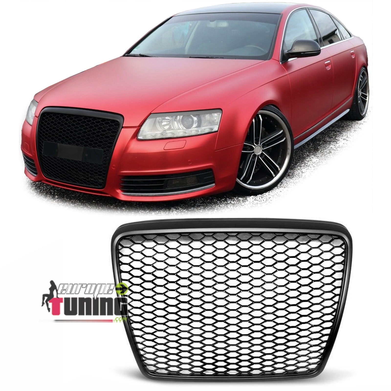 CALANDRE SPORT NOIRE MATE LIGNE RS AUDI A6 4F 2008-2011 PH2 (05631)