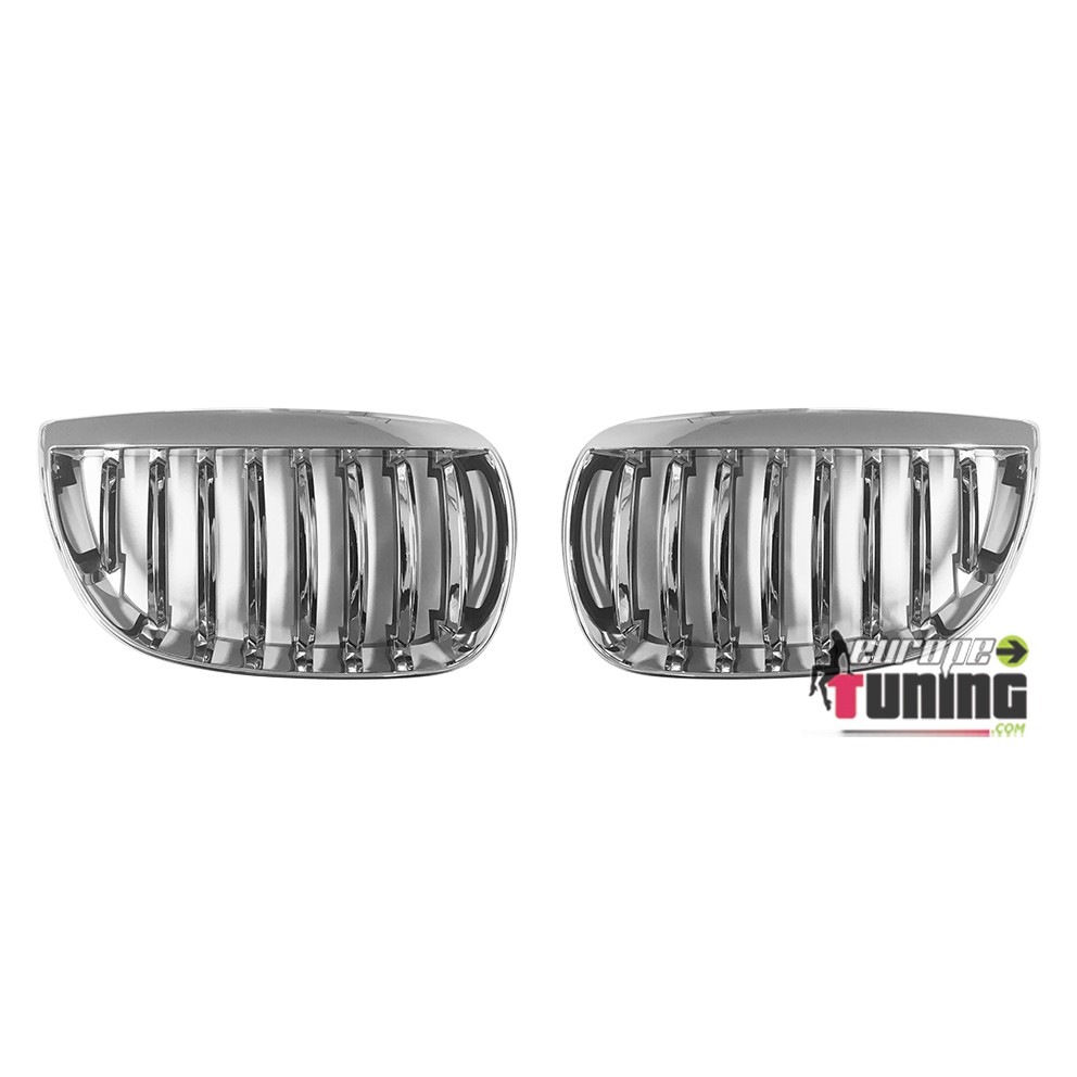 GRILLES CALANDRES CHROME 8 AILETTES BMW E81 E87 E82 E88 PHASE 1 2004-2007 (00838)