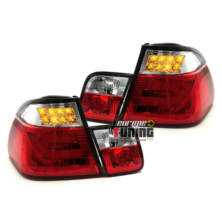 2 FEUX ROUGES CLAIRS LED LIGHTBAR CELIS BMW SERIE 3 TYPE E46 BERLINE 1998-2001 (00472)