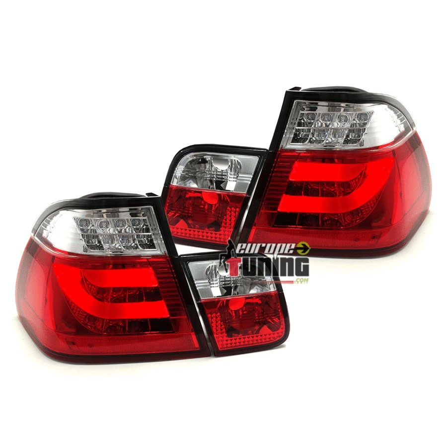 2 FEUX ROUGES CLAIRS LED LIGHTBAR CELIS BMW SERIE 3 TYPE E46 BERLINE 1998-2001 (00472)