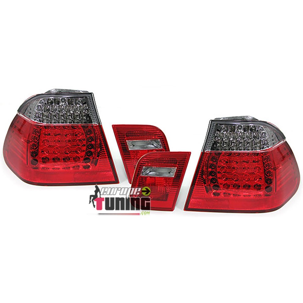 2 FEUX ROUGES NOIRS LOOK M3 A LEDS BMW SERIE 3 E46 BERLINE 2001-2005 PHASE 2 (12271)