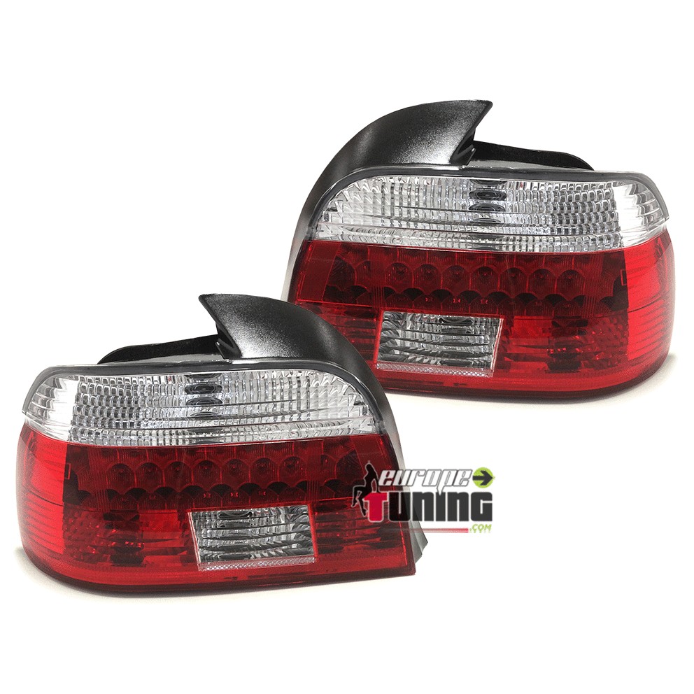 FEUX ROUGES CLAIRS A LEDS NIDS D'ABEILLES BMW SERIE 5 E39 1995-2000 PHASE 1 (13877)