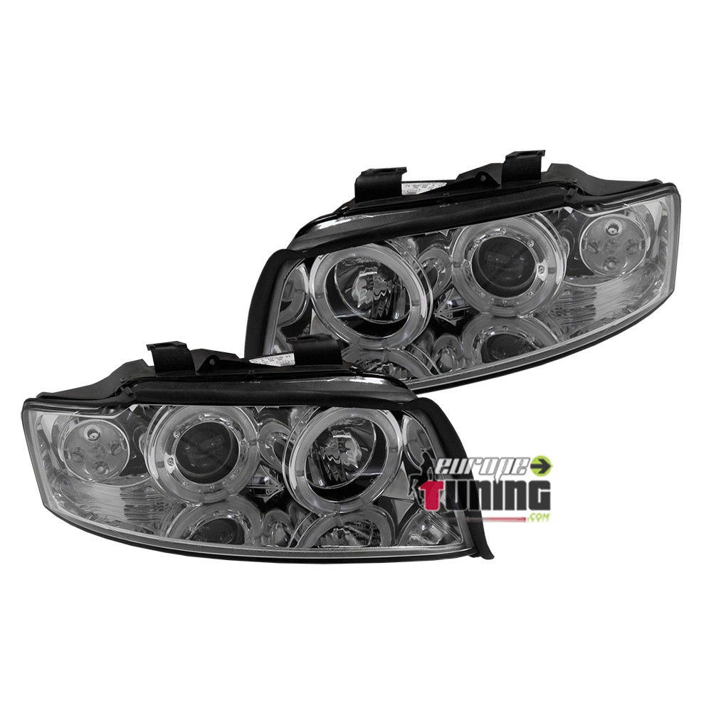 PHARES FEUX AVANTS ANGEL EYES CHROM AUDI A4 B6/8E (11863)