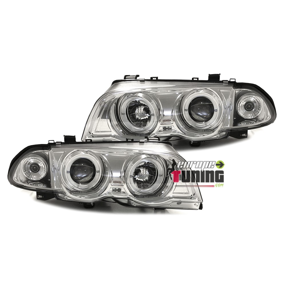 2 PHARES FEUX ANGEL EYES ANNEAUX LED BMW SERIE 3 E46 5 PORTES 1998-2001 (03322)