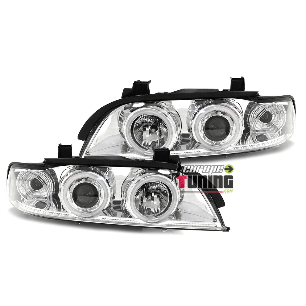 PHARES FEUX CHROME ANGEL EYES ANNEAUX LED CCFL BMW SERIE 5 E39 PHASE 1 (00503)