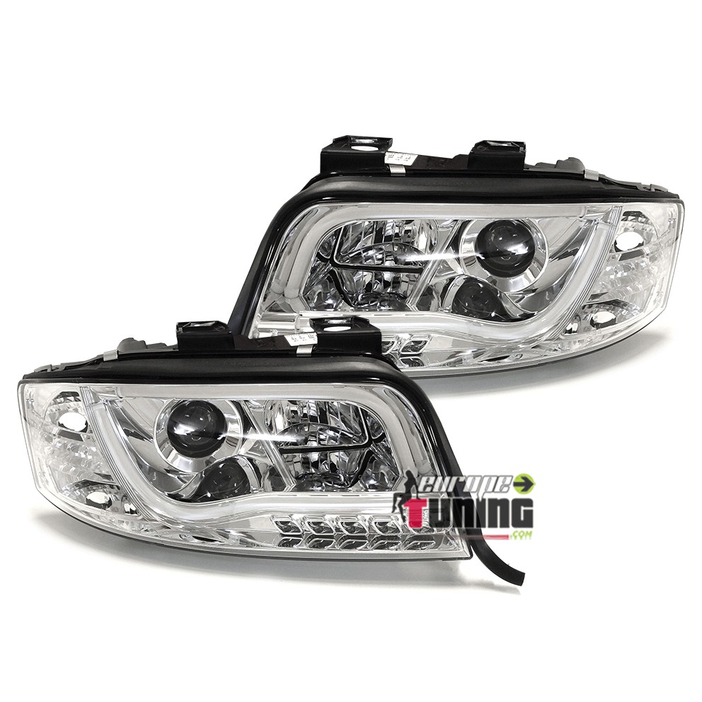 FEUX PHARES AVANTS CHROME TUBE LED LIGHT BAR AUDI A6 C5 / 4B de 2001 à 2004 (02812)