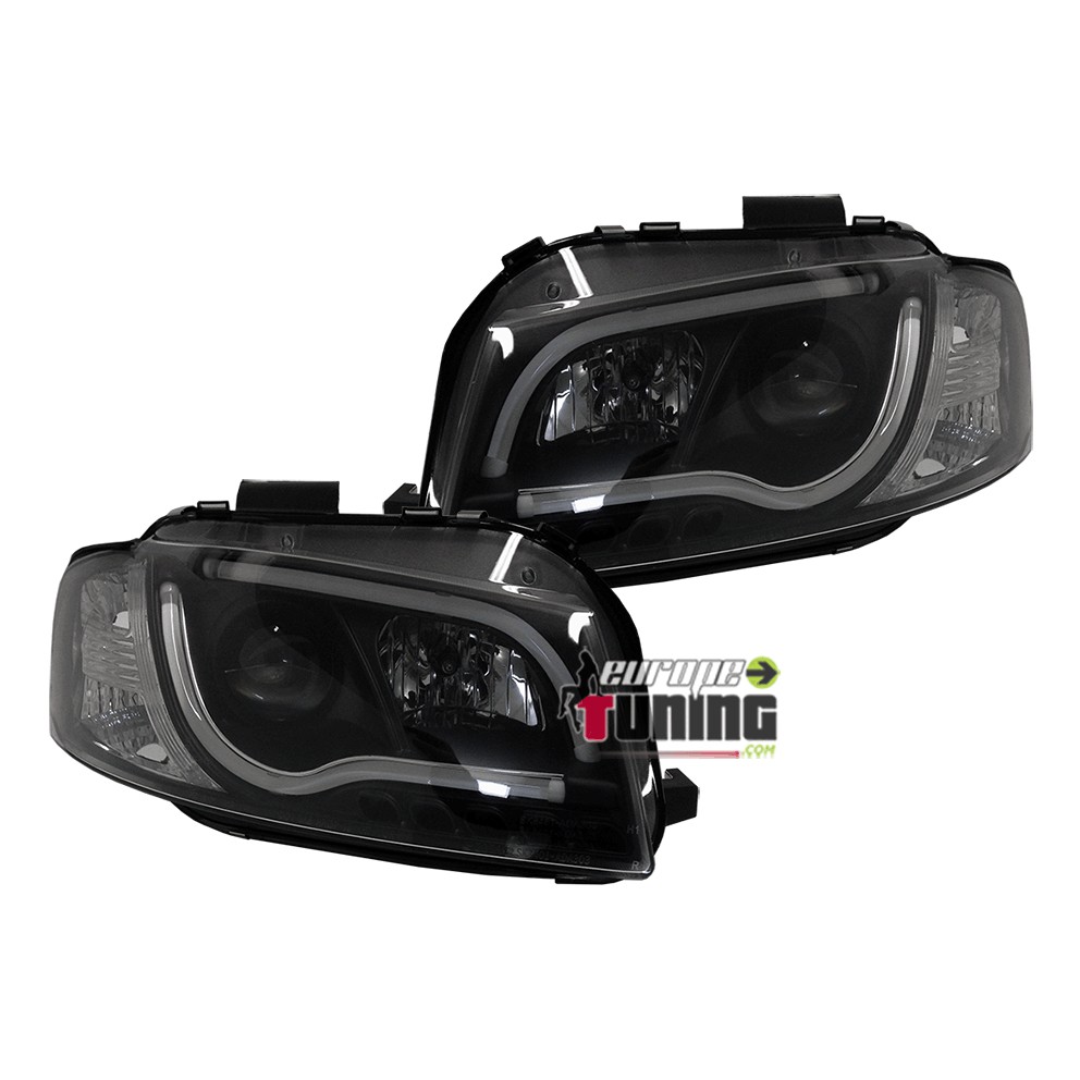 FEUX PHARES AVANTS NOIRS TUBE LED LIGHT BAR AUDI A3 8P - 8PA 2003-2008 (02737)