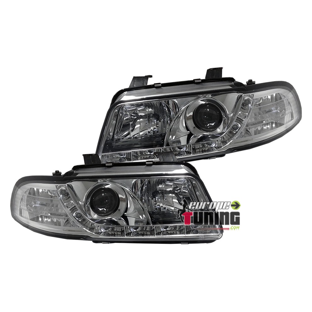 FEUX PHARES AVANTS CHROME DEVIL EYES LED AUDI A4 B5 PHASE 1 (13098)