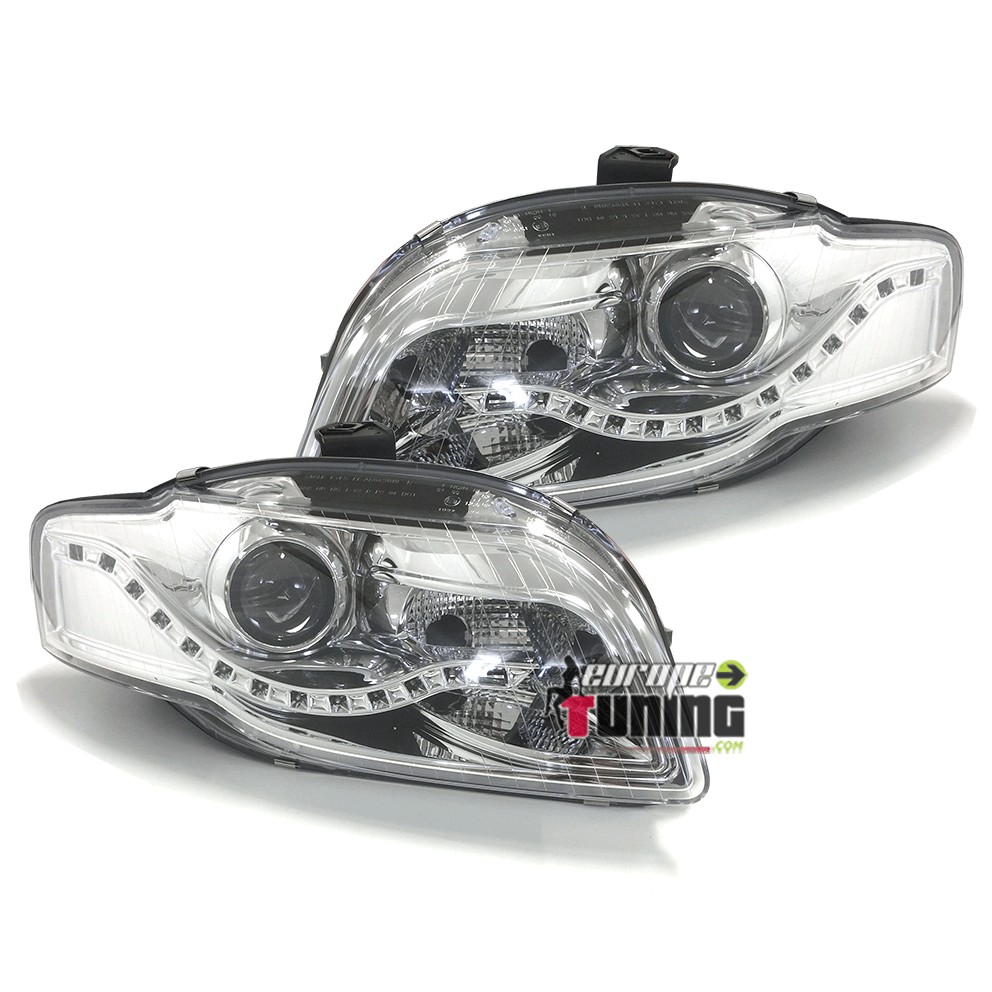 PHARES FEUX AVANTS LED DEVIL EYES CHROM AUDI A4 B7 8H (00938)