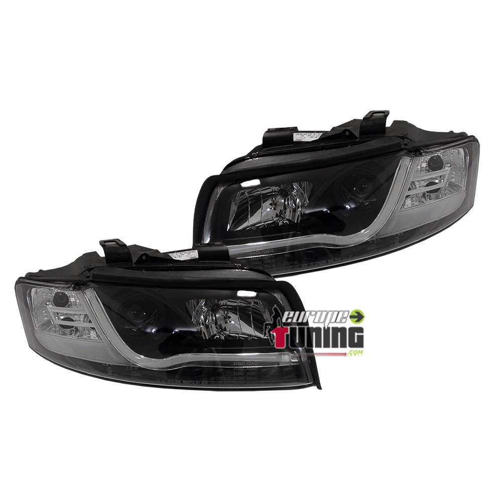 FEUX PHARES AVANTS NOIRS TUBE LED LIGHT BAR AUDI A4 B6/8E (02735)