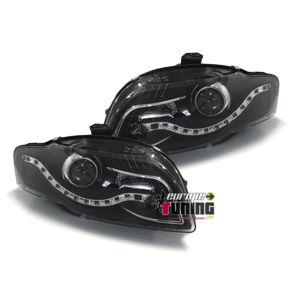 PHARES FEUX AVANTS LED DEVIL EYES NOIRS AUDI A4 B7 8H (00937)