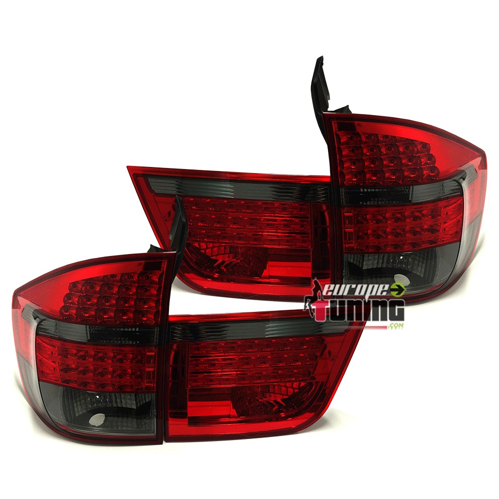 FEUX ARRIERES ROUGES NOIRS A LEDS POUR BMW X5 E70 2007-2010 PHASE 1 (00158)