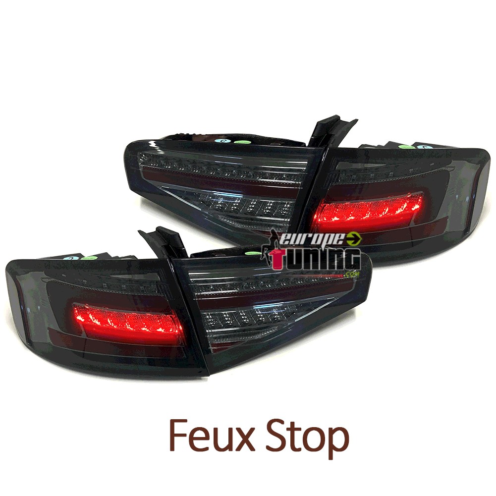 FEUX NOIRS A LED SEQUENTIELS DYNAMIQUES AUDI A4 B8 BERLINE PH2 A LED DE SERIE (05586)