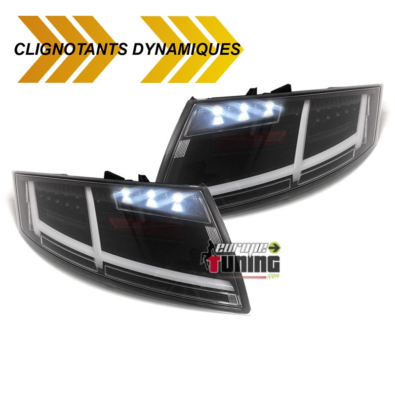 FEUX NOIRS CELIS CLIGNOTANTS LEDS DYNAMIQUES LOOK 8S POUR AUDI TT 8J (04797)