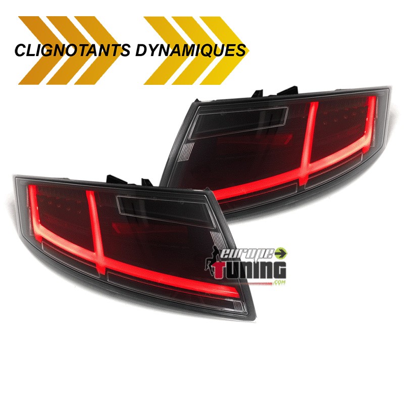 FEUX NOIRS CELIS CLIGNOTANTS LEDS DYNAMIQUES LOOK 8S POUR AUDI TT 8J (04797)