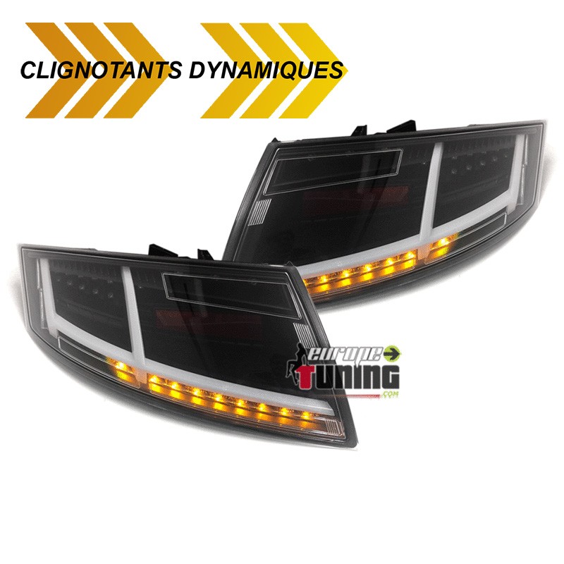 FEUX NOIRS CELIS CLIGNOTANTS LEDS DYNAMIQUES LOOK 8S POUR AUDI TT 8J (04797)