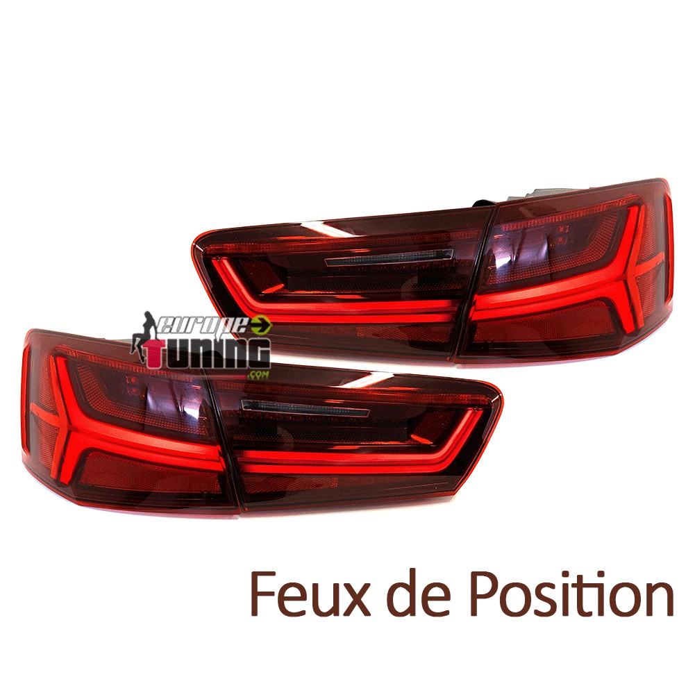 FEUX ROUGES A LED DYNAMIQUES AUDI A6 C7 BERLINE LOOK PHASE 2 POUR PHASE 1 2011-2014 (05442)