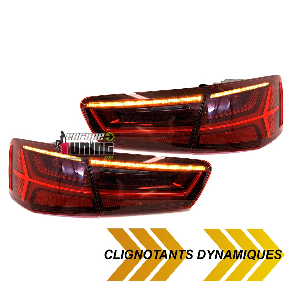 FEUX ROUGES A LED DYNAMIQUES AUDI A6 C7 BERLINE LOOK PHASE 2 POUR PHASE 1 2011-2014 (05442)