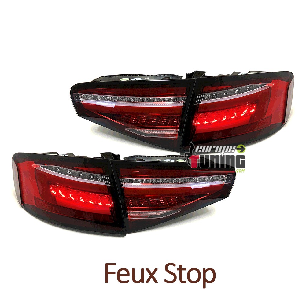 FEUX ROUGES A LED SEQUENTIELS DYNAMIQUES AUDI A4 B8 BERLINE PH2 A LED DE SERIE (05470)