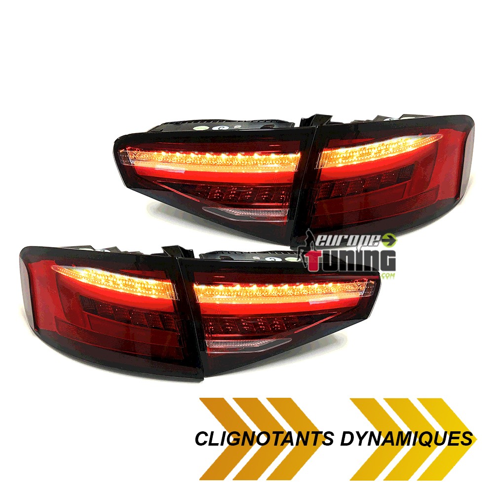 FEUX ROUGES A LED SEQUENTIELS DYNAMIQUES AUDI A4 B8 BERLINE PH2 A LED DE SERIE (05470)