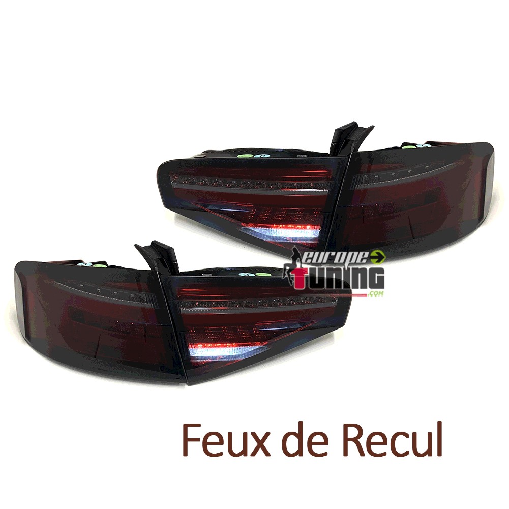 FEUX ROUGES NOIRS LED SEQUENTIELS DYNAMIQUES AUDI A4 B8 BERLINE PH2 A LED DE SERIE (05594)