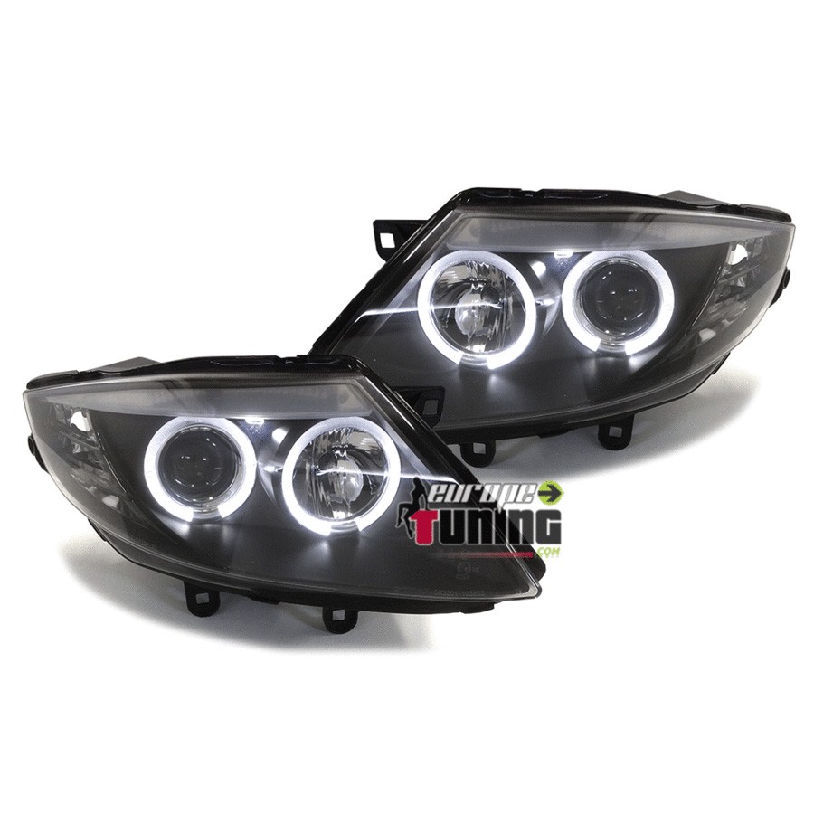 PHARES FEUX AVANTS NOIRS ANNEAUX ANGEL EYES LED BMW Z4 (00734)