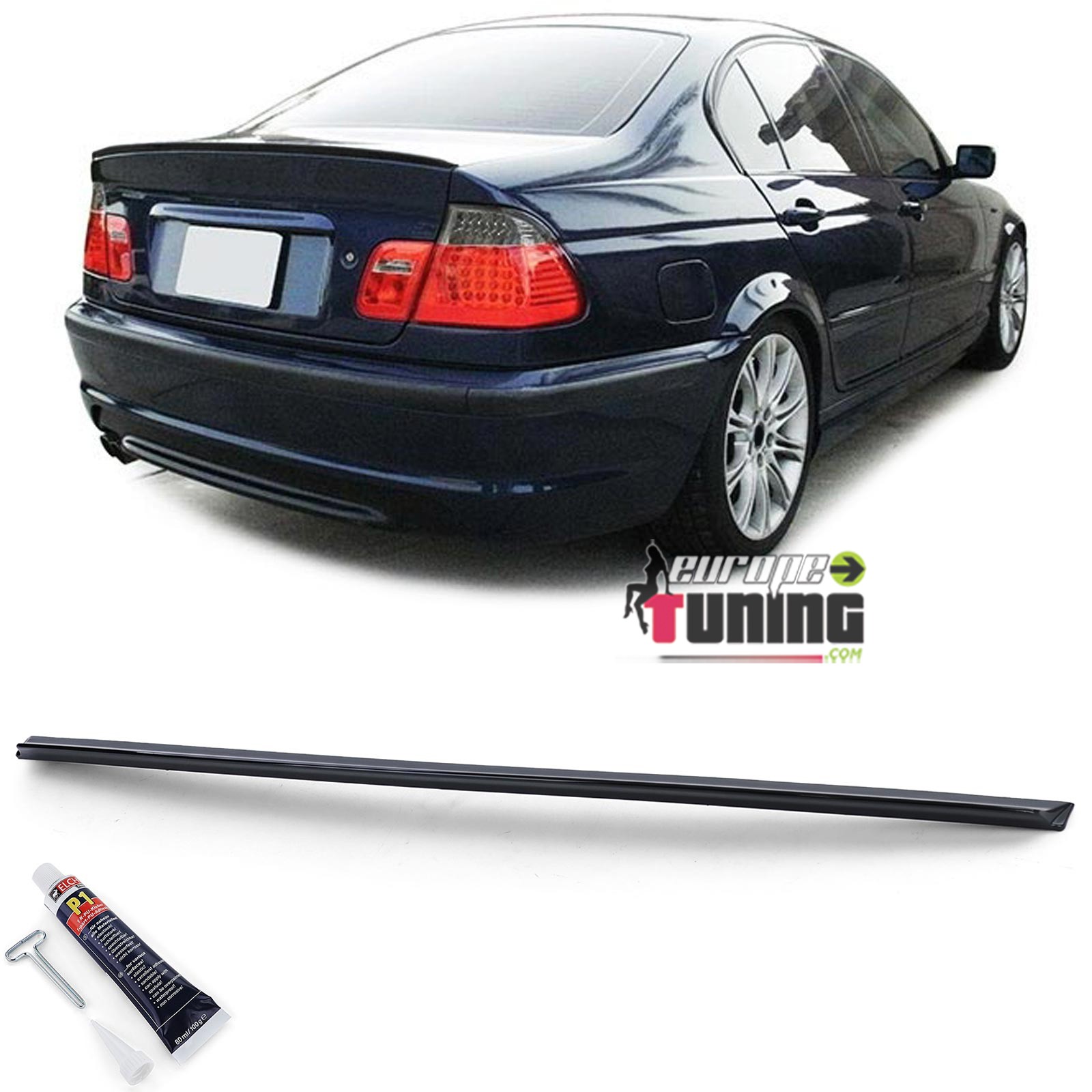 BECQUET SPOILER DE COFFRE SPORT NOIR BRILLANT BMW SERIE 3 E46 BERLINE 1998-2005 (05590)