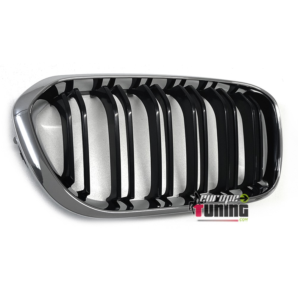 CALANDRES DOUBLES LAMES NOIR ET CHROME LOOK PACK M BMW SERIE 1 F20 F21 FACELIFT (05085)