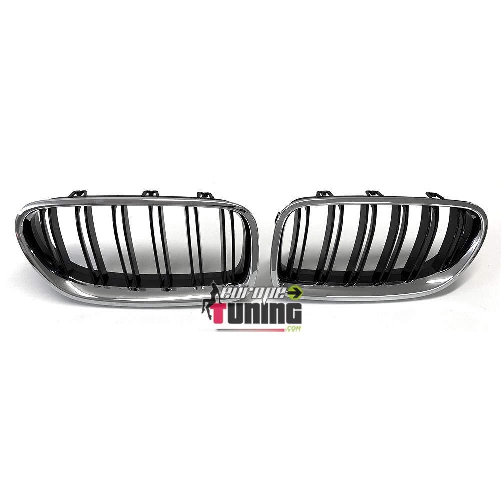 CALANDRES DOUBLES LAMES NOIR ET CHROME LOOK PACK M BMW SERIE 5 F10 ET F11 (05048)