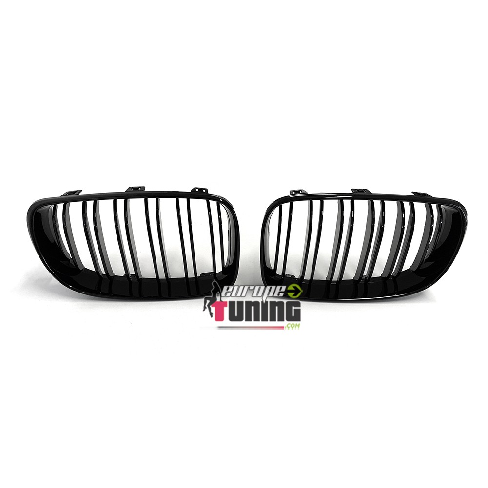 CALANDRES NOIRES BRILLANTES DOUBLES LAMES PACK M BMW SERIE 1 E81 E82 E87 E88 2007-2012 (05033)