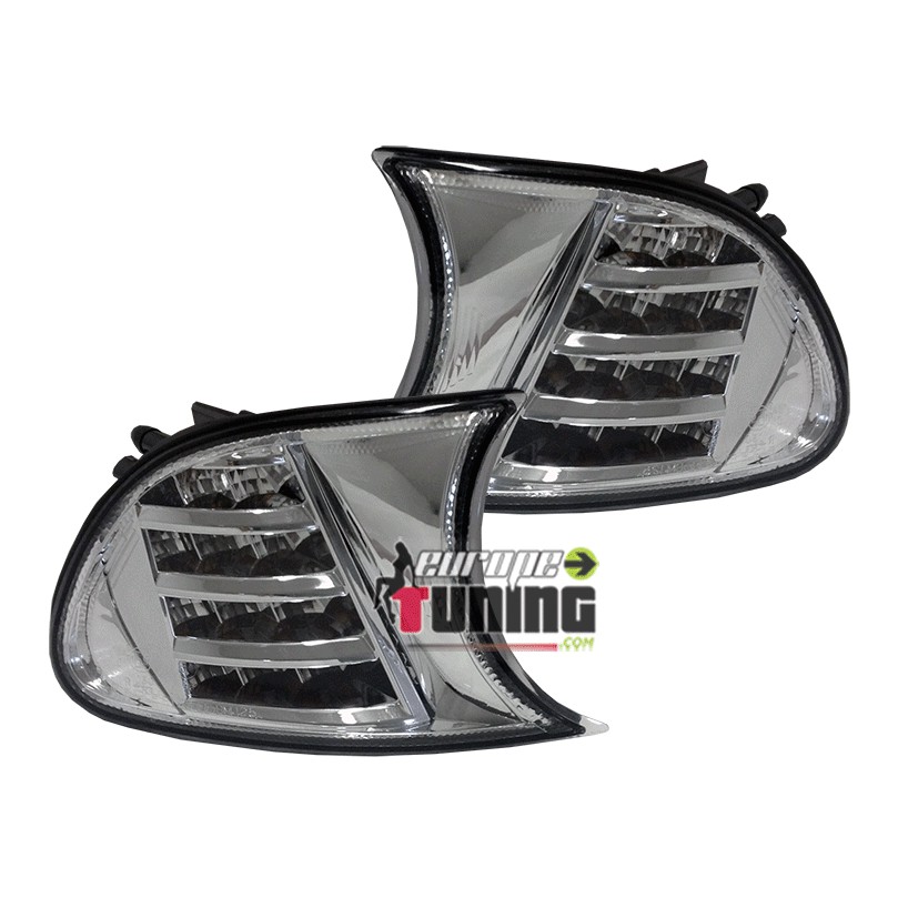 2 CLIGNOTANTS LEDS CHROME BMW SERIE 3 E46 COUPE & CABRIOLET DE 1999 à 2001 (03825)