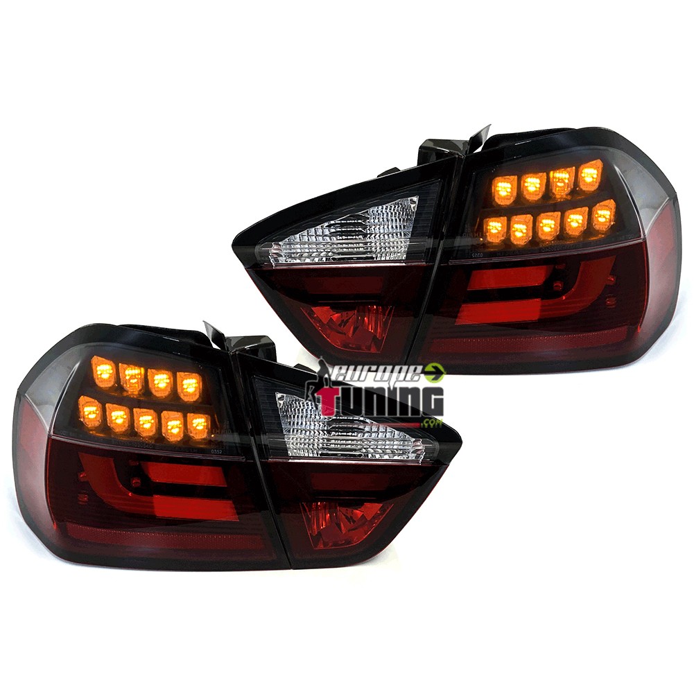 FEUX ROUGES NOIRS LEDS BANDES LIGHT BAR BMW SERIE 3 E90 BERLINE PHASE 1 05-08 (02811)