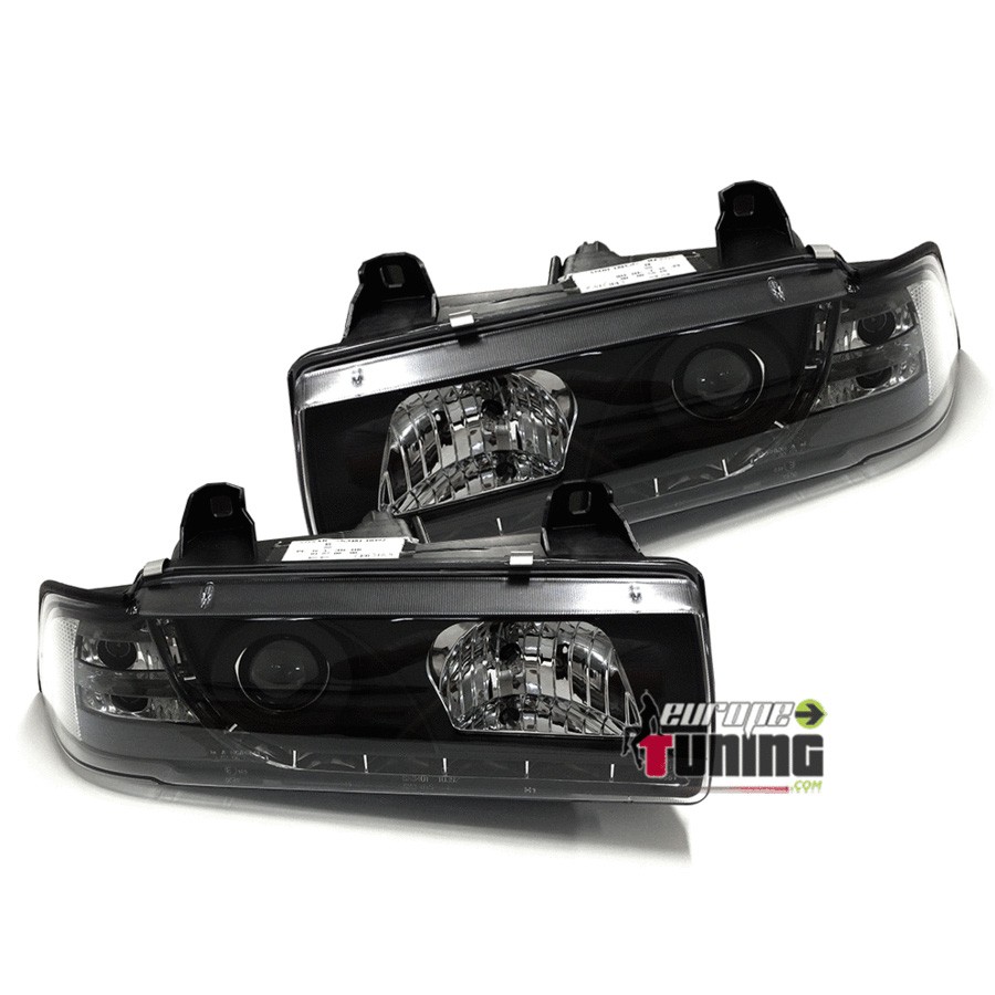 PHARES FEUX AVANTS NOIRS DE JOUR DIURNES DRL BMW SERIE 3 E36 BERLINE TOURING (03324)