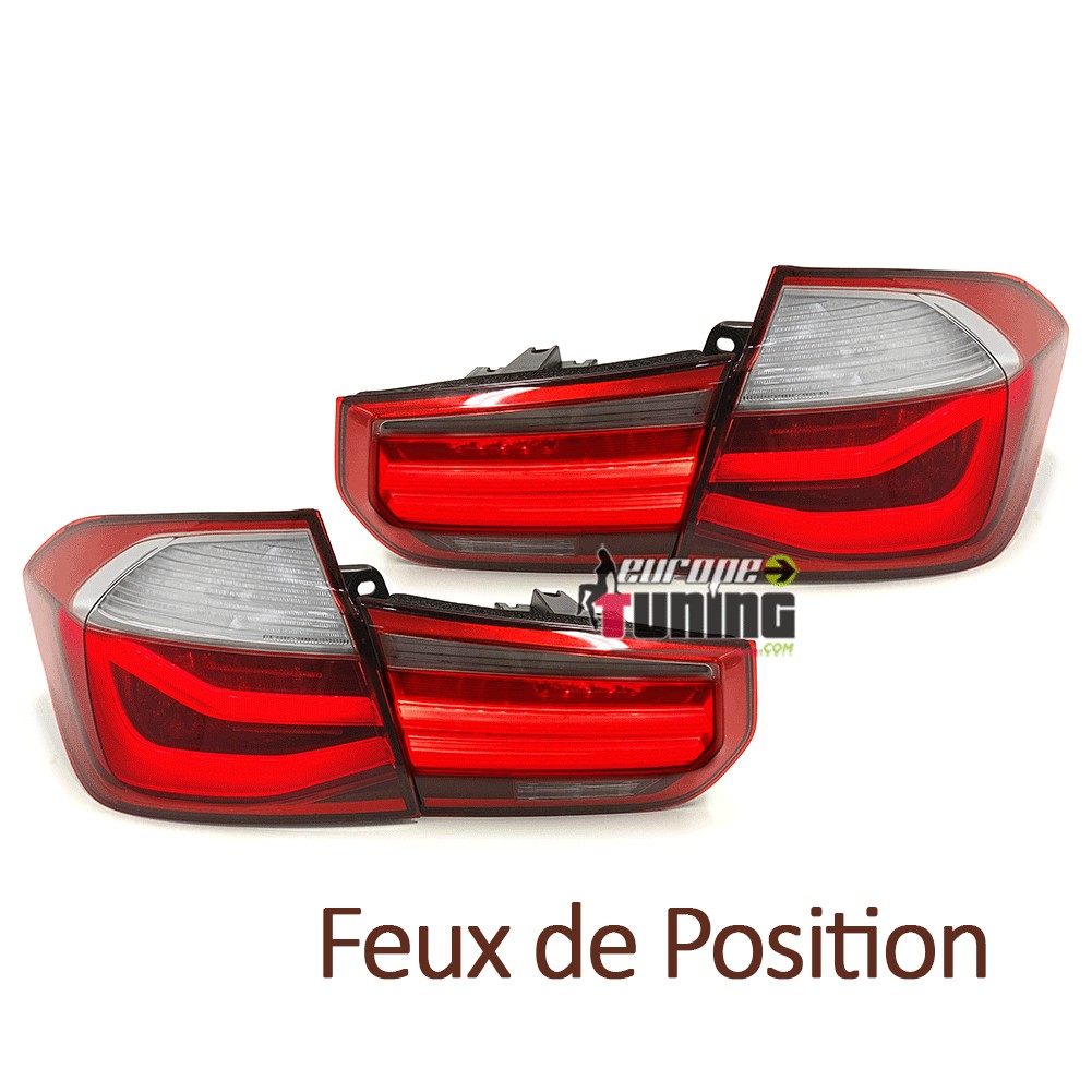 FEUX LED ROUGE BLANC BMW SERIE 3 F30 LOOK PHASE 2 POUR PHASE 1 2011-2015 (05365)