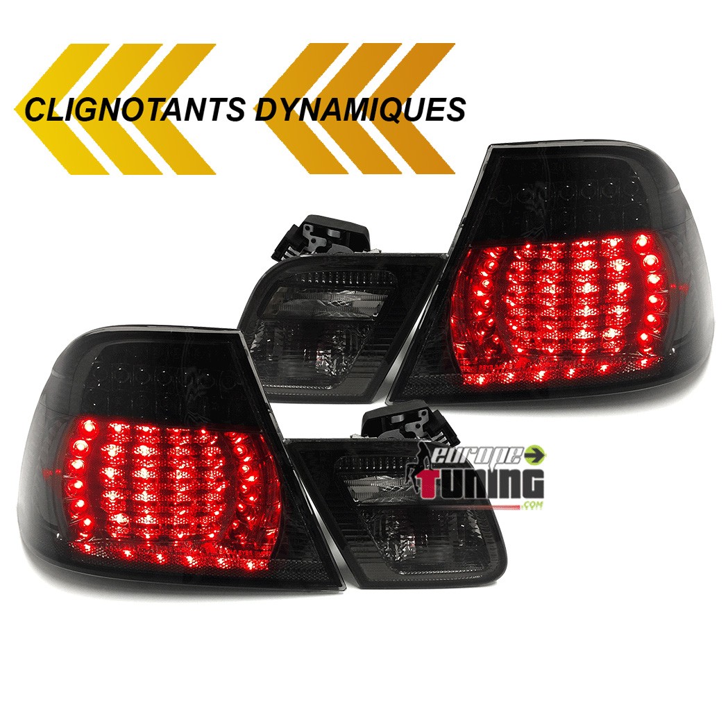 FEUX LEDS NOIRS A CLIGNOTANTS DYNAMIQUES BMW SERIE 3 E46 COUPE 1999-2003 (04773)