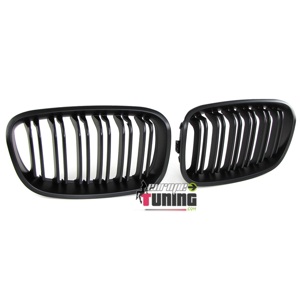 GRILLES CALANDRES NOIRES MATES SPORT DOUBLE AILETTES BMW SERIE 1 F20 F21 PHASES 1 (04705)