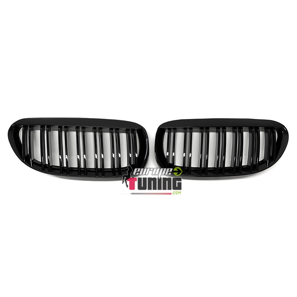 GRILLES CALANDRES SPORT NOIR BRILLANT DOUBLES LAMES BMW SERIE 6 E63 E64 (05127)