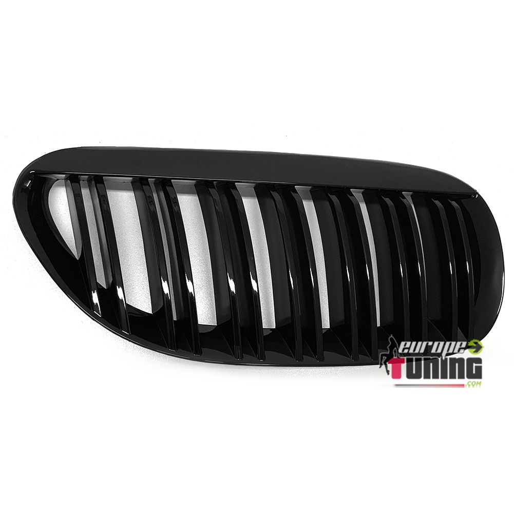 GRILLES CALANDRES SPORT NOIR BRILLANT DOUBLES LAMES BMW SERIE 6 E63 E64 (05127)