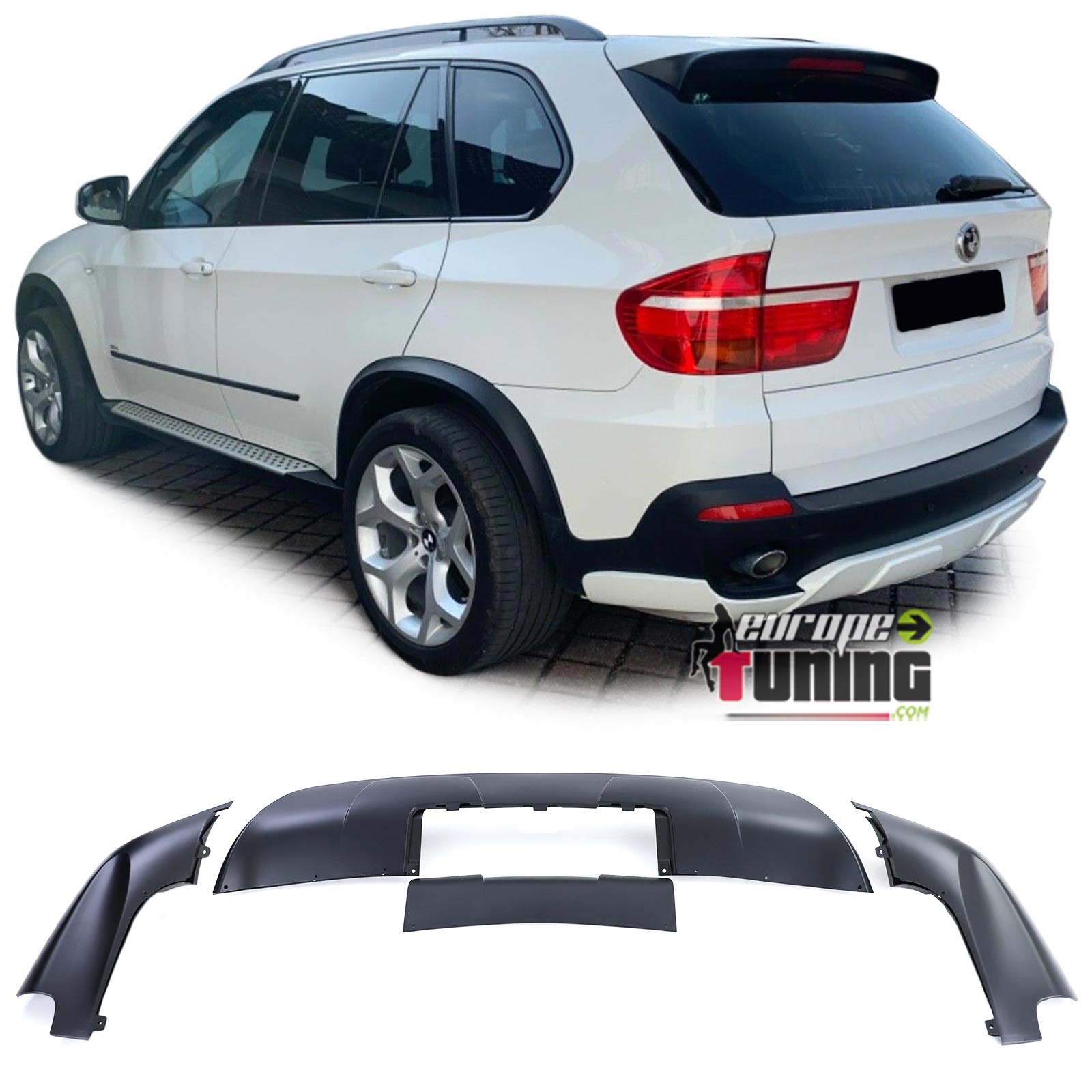 KIT SPOILERS SPORT AERODYNAMIQUES AVANT ET ARRIERE BMW X5 E70 PH1 07-10 (05669)