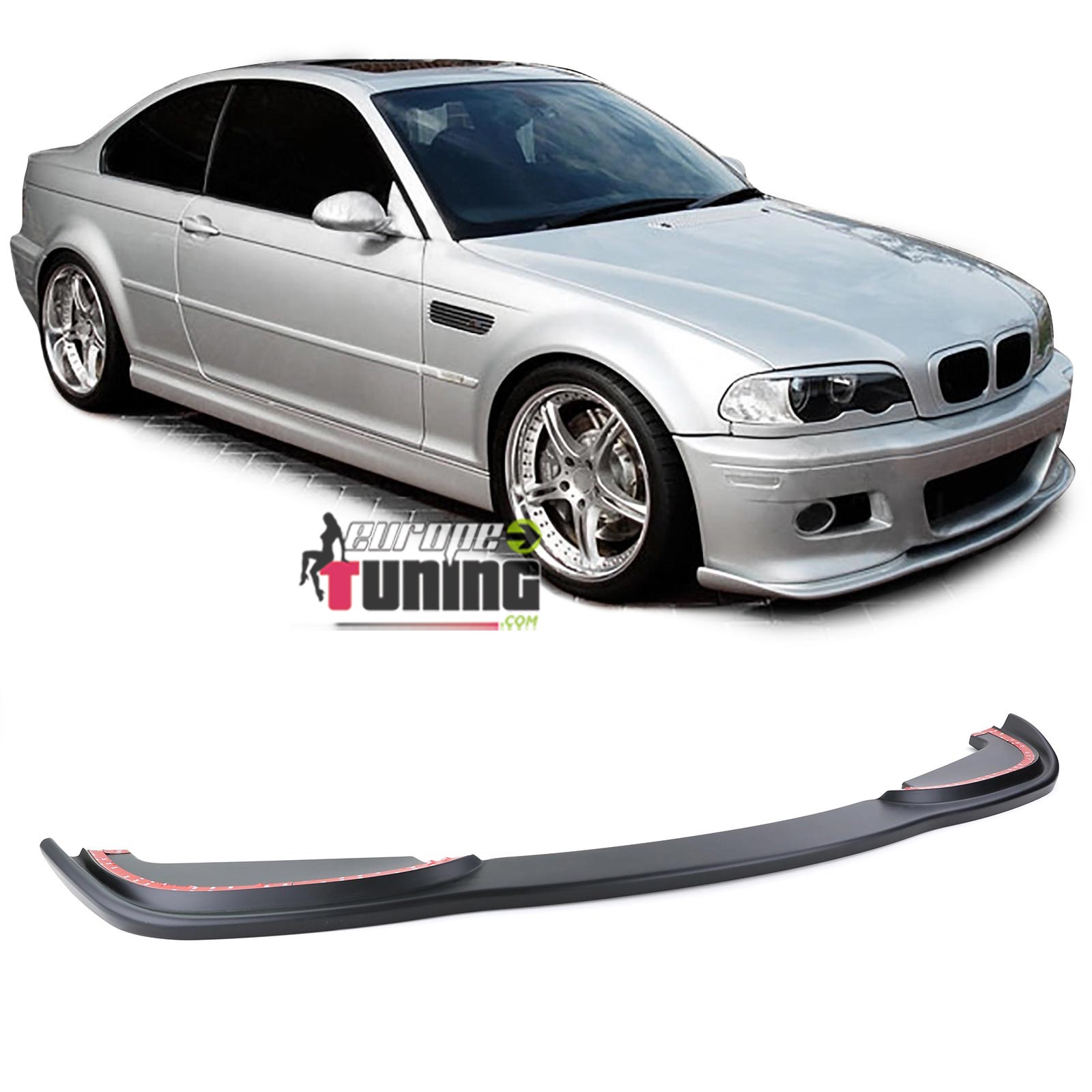 LAME BECQUET NOIR SPOILER DE PARE CHOCS AVANT BMW SERIE 3 E46 EN PACK M3 (05243)